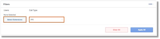 Set the following filters for user activity.