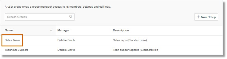 Click name of the user group that needs to be edited.