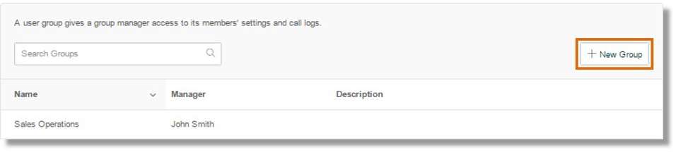 Click New Group if user groups already exist.