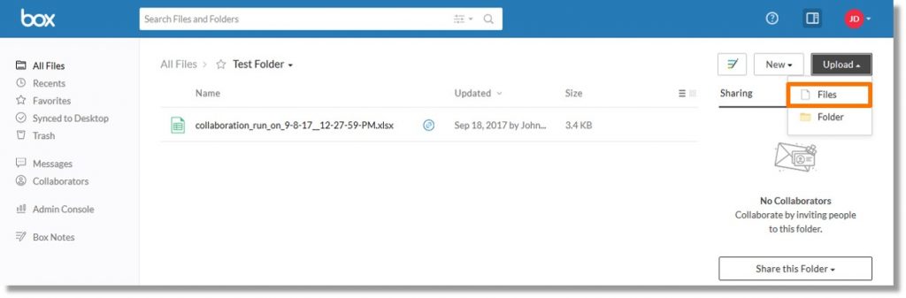 Add files to folders using Box from AT&T - Asecare