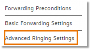 click Advanced Ringing Settings