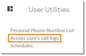 Click Access User's call logs