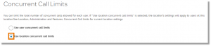 Concurrent Call Limit options