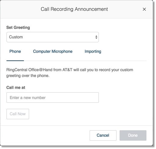 Call Recording Announcement.