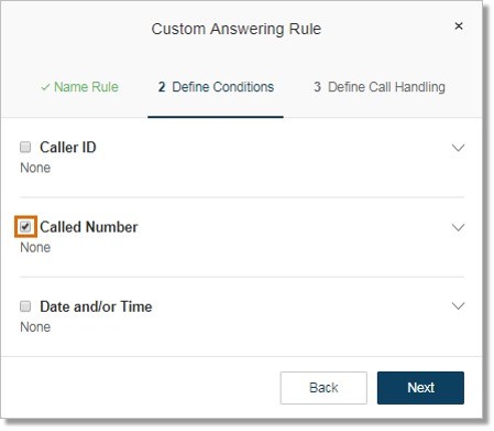 Click the Called Number checkbox.