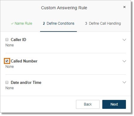 Click the Called Number checkbox.