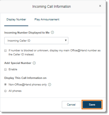 Click Save to confirm changes.