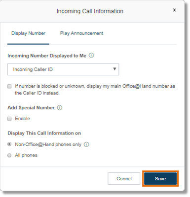 Click Save to confirm changes.