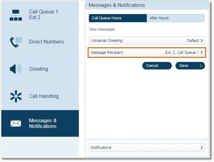 Click Message Recipient.
