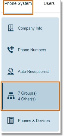 Go to Phone System > Groups.