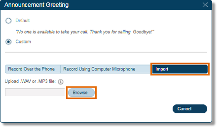 Click Import, then click Browse.