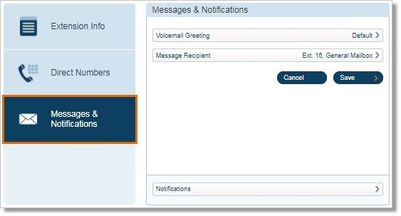 Under Groups > Others, select your Message-Only Extension.