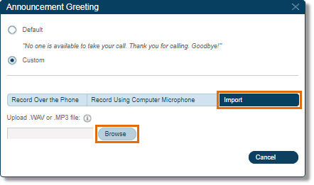 Click Import, then click Browse.