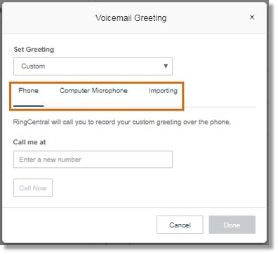 There are three (3) ways to customize the company greeting