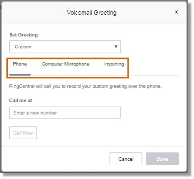 There are three (3) ways to customize the company greeting