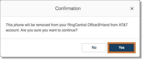 Click Yes to confirm and proceed.