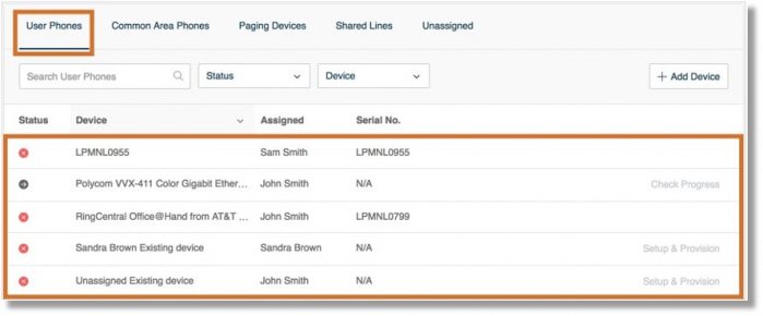 On the User Phones tab, select the phone that you want to unassign.