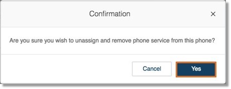 Click Yes to confirm.