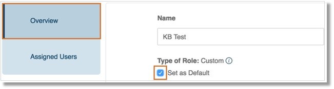 On the Overview tab, check the box beside Set as Default.
