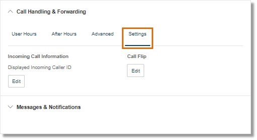 You can configure your Incoming Call Information and Call Flip settings.
