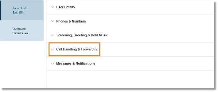 Click Call Handling & Forwarding.