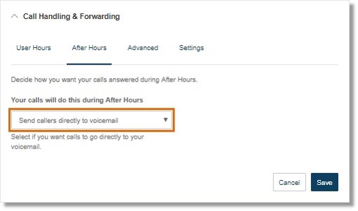 Select if you want calls to go directly to your voicemail.