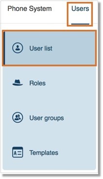 Go to Users > User list.
