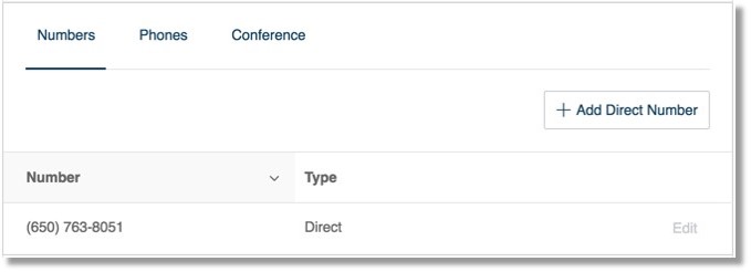 Numbers tab