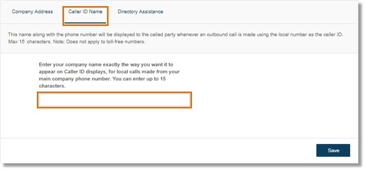 Click on the Caller ID Name tab, and make sure that the field provided for the Caller ID Name is BLANK.