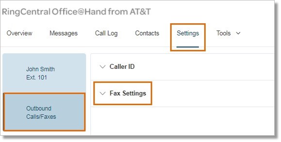 Go to Settings > Outbound Calls/Faxes > Fax Settings.