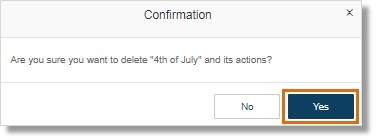 Note: A confirmation appears, asking you if you want to continue deleting the rule. Click Yes.