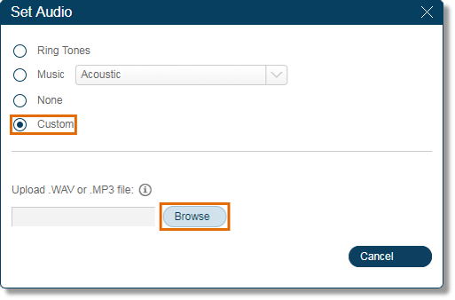 Selecting Custom and click Browse.