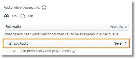 Click Interrupt Audio.