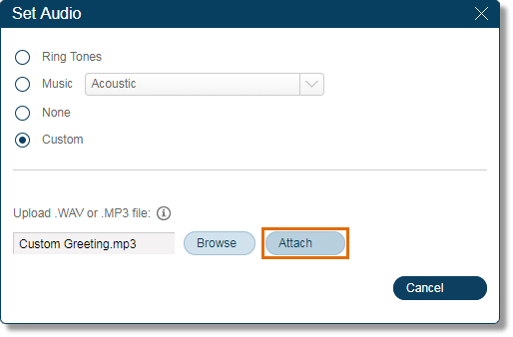 Once you have selected the file, click Attach.