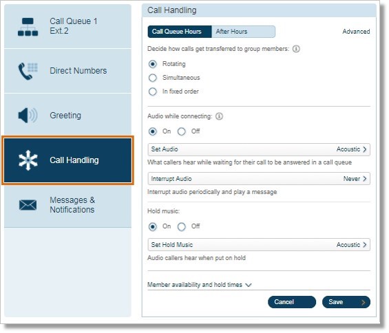 Click Call Handling.