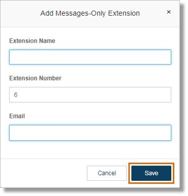 Enter the Extension Name and Email. Click Save.