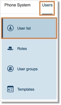 Go to Users > User list.