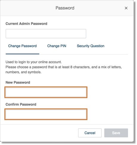 The Password is used to login to your Online account.