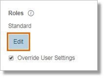 On the User Details section, click Edit under Roles.