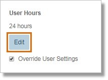On the User Details section, click Edit under User Hours.