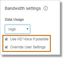 You may also check Use HD Voice if possible. Ensure that the Override User Settings checkbox is checked.