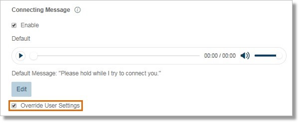 Ensure that the Override User Settings checkbox is checked.