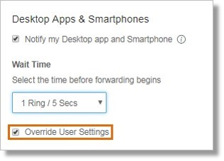 Ensure that the Override User Settings checkbox is checked.