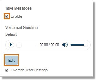 You can click Edit under Voicemail Greeting.