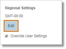 On the User Details section, click Edit under Regional Settings.