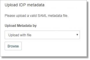 Upload IDP metadata from either local file or URL from your IDP server.