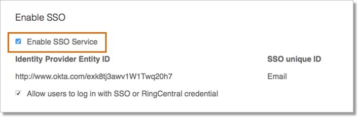 Click the "Enable SSO Service" checkbox and then click Save.