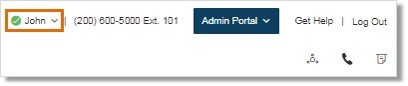 Click drop-down box next to your name, located at the upper right-hand corner of your Office@Hand Online account.