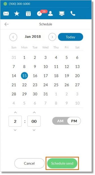 Once the schedule is set, click Schedule send.