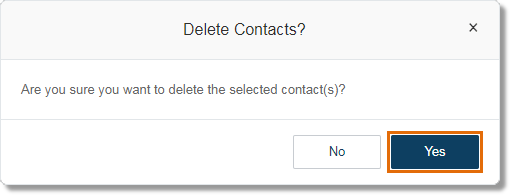 Note: A pop-up window will ask you to confirm your choice. Click Yes to confirm.